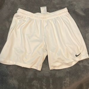 White athletic Dri-Fit Nike shorts, women’s Large